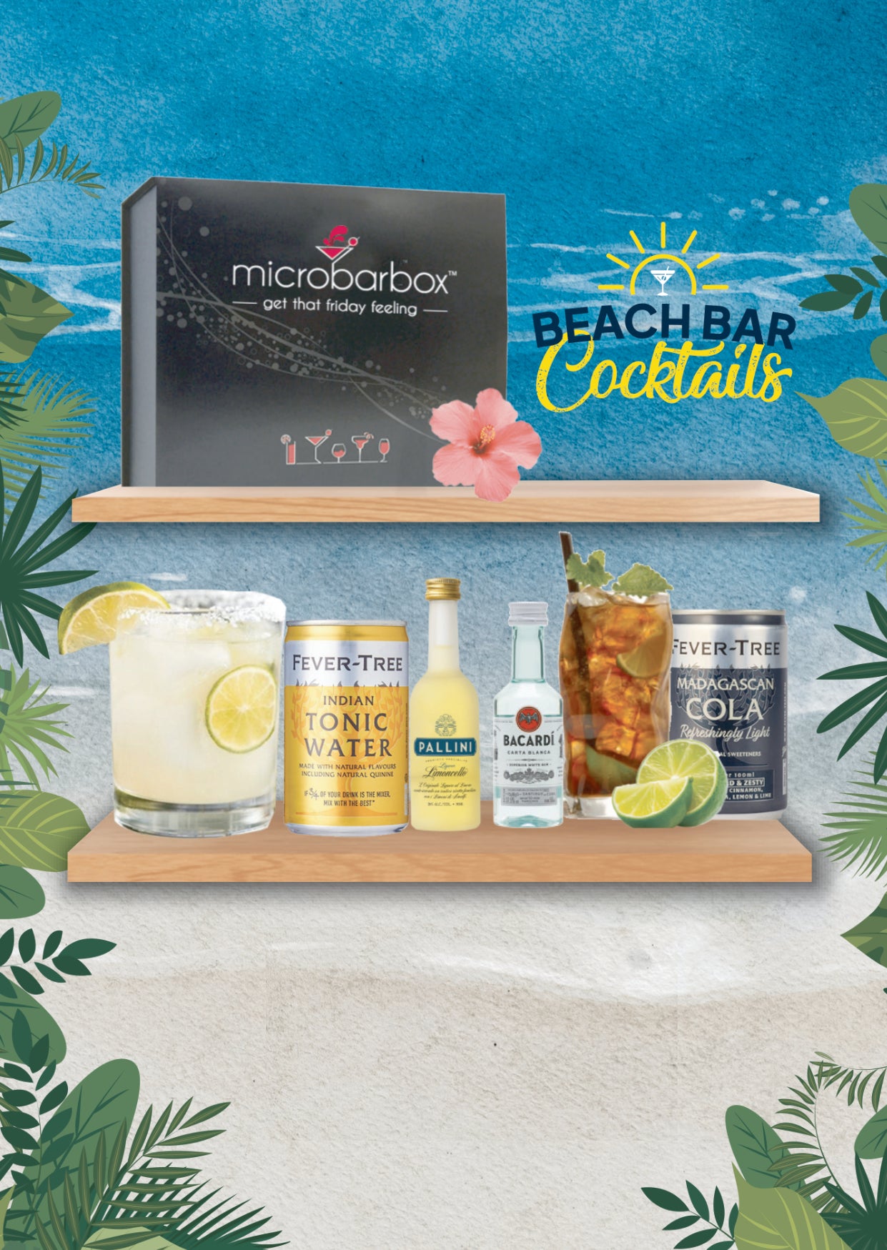 Classic Beach Bar Cocktails Gift Set Liquor & Spirits