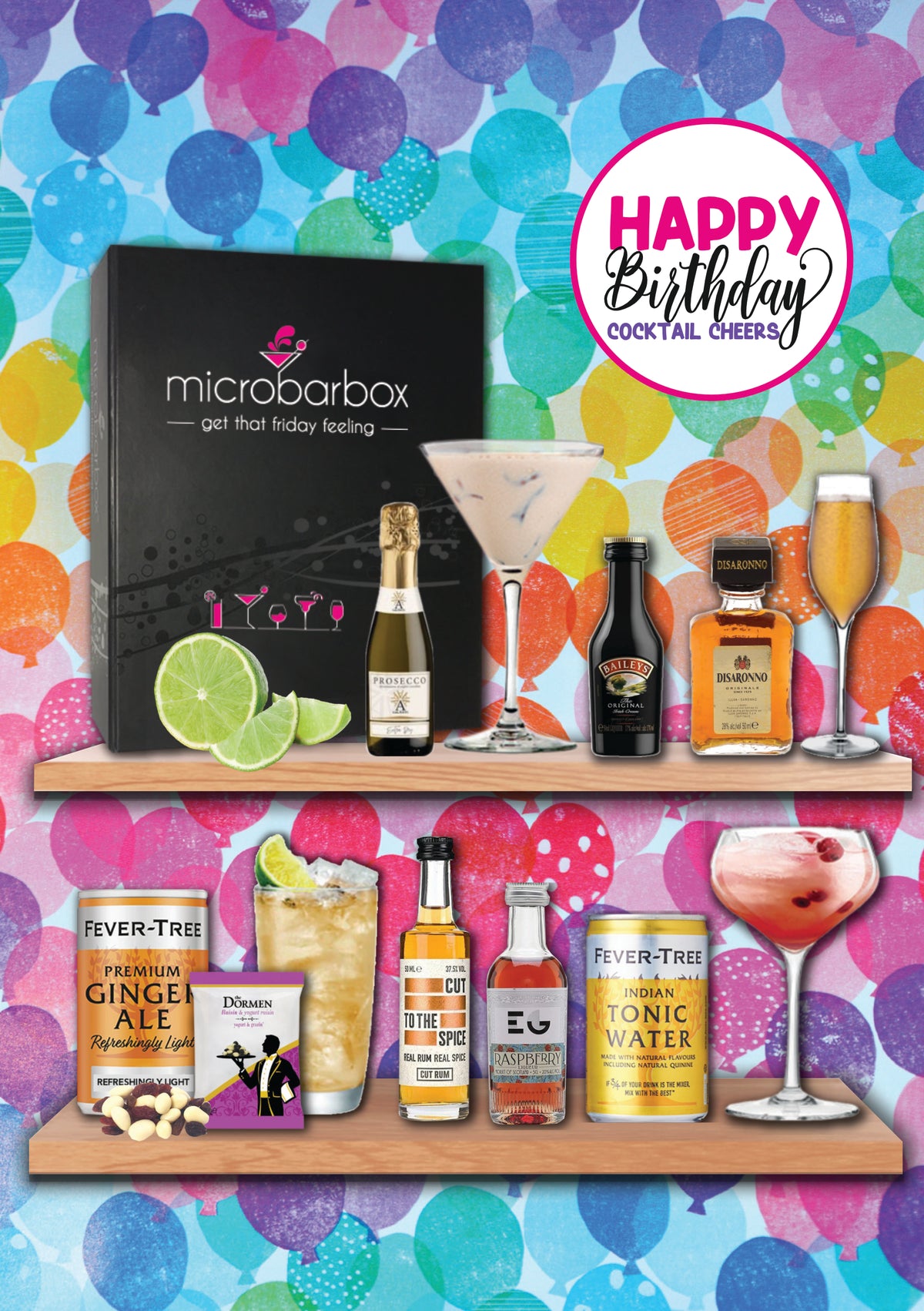 Happy Birthday Cocktail Cheers Gift Set