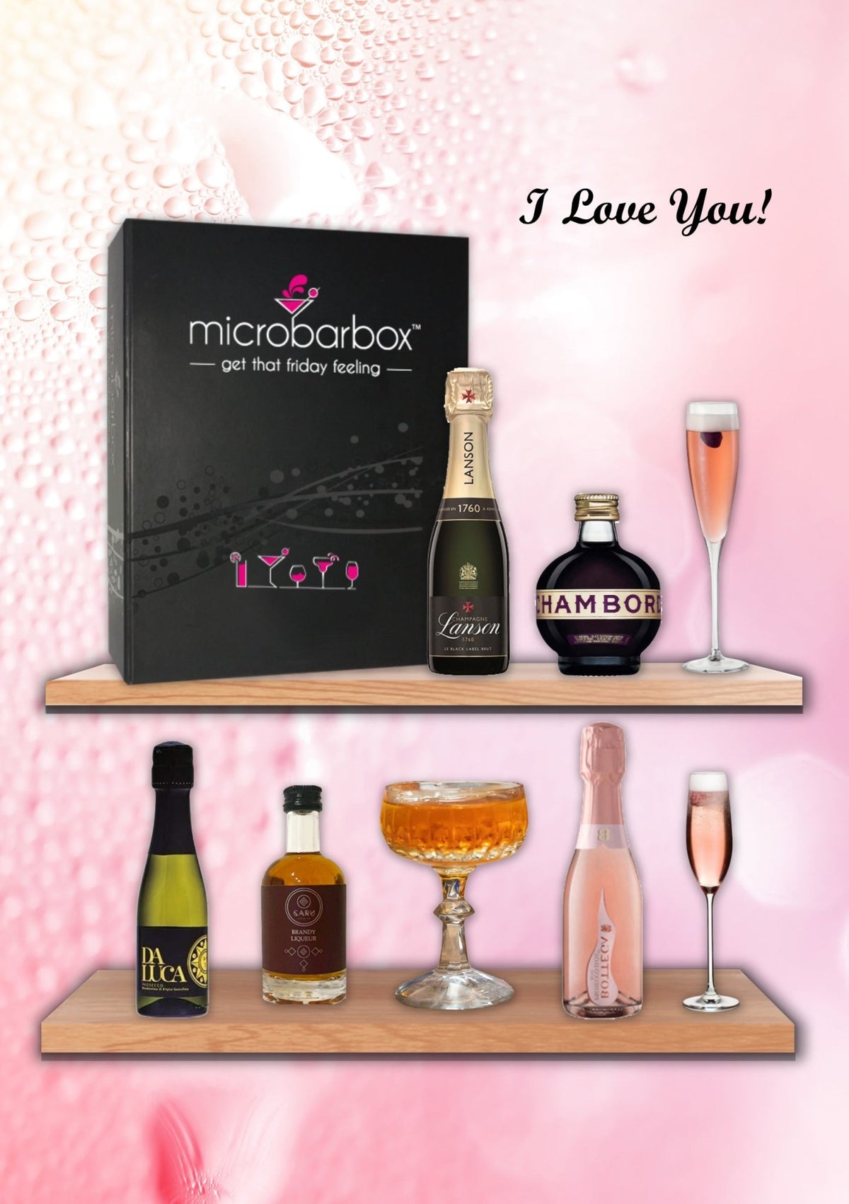 I Love You Champagne and Prosecco Gift Set Wine Gift Set