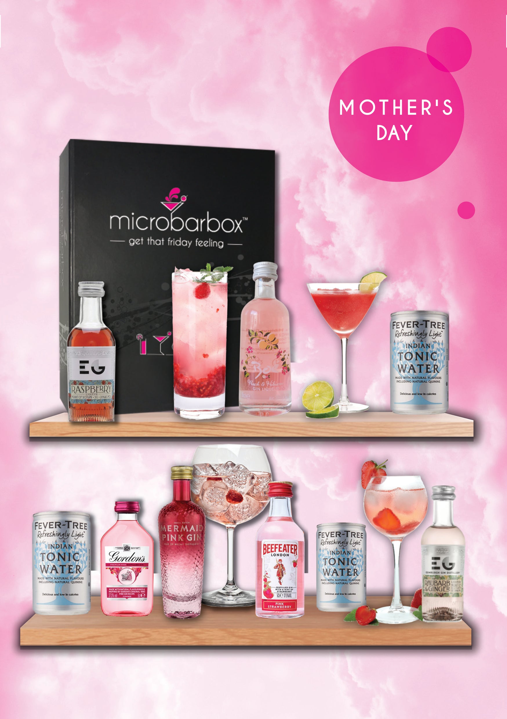 Mother's Day Heavenly Pink Gin Gift Set Cocktail Gift Set