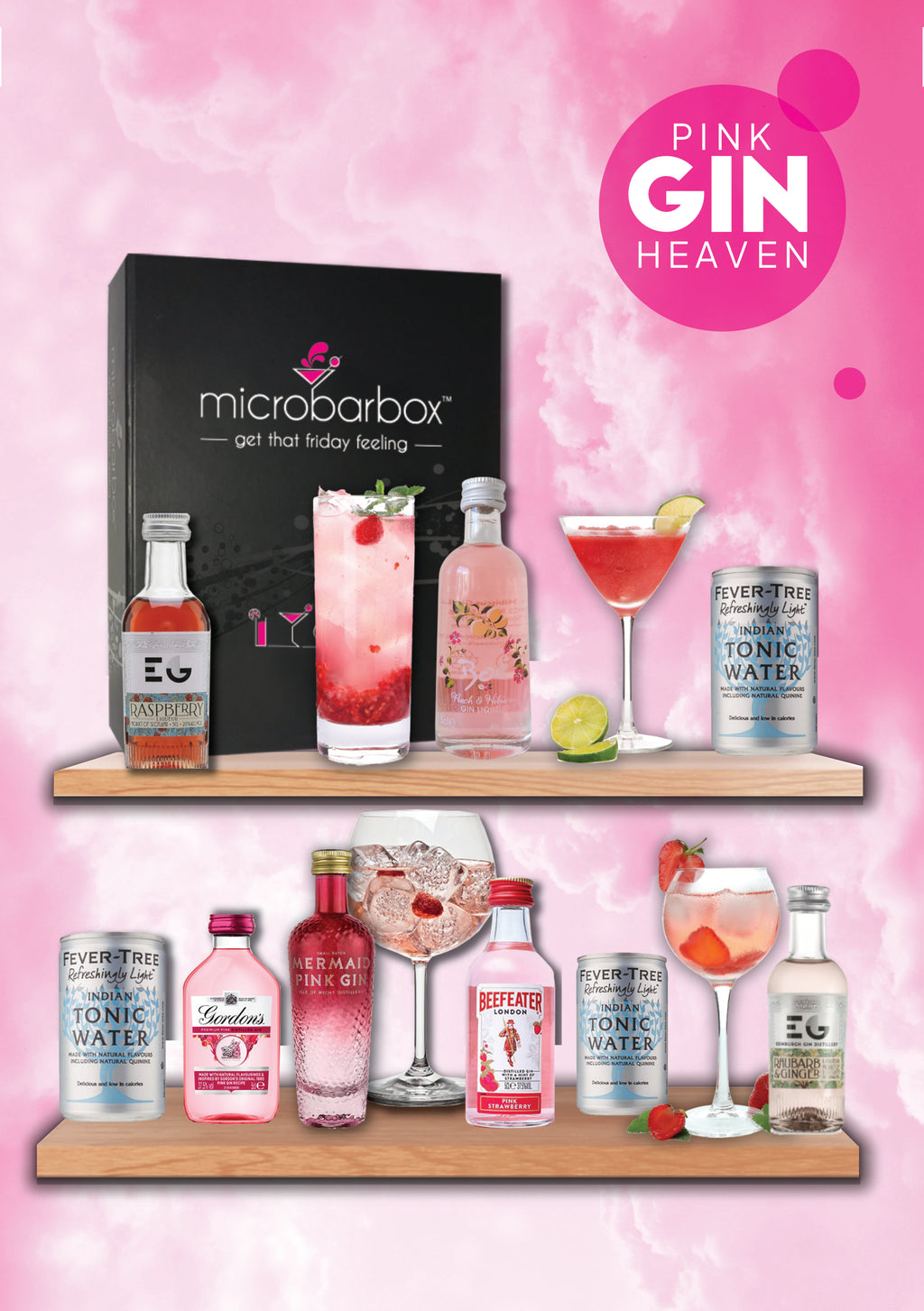 Pink Gin Heaven Gift Set with Tonic Cocktail Gift Set