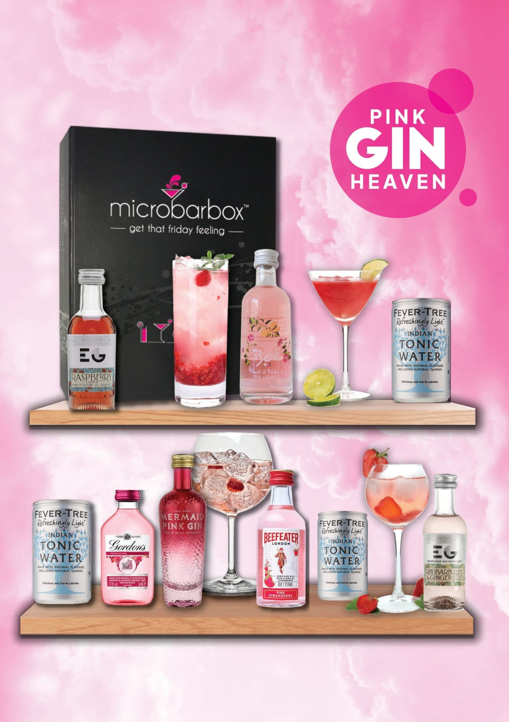Pink Gin Heaven Gift Set with Tonic Cocktail Gift Set