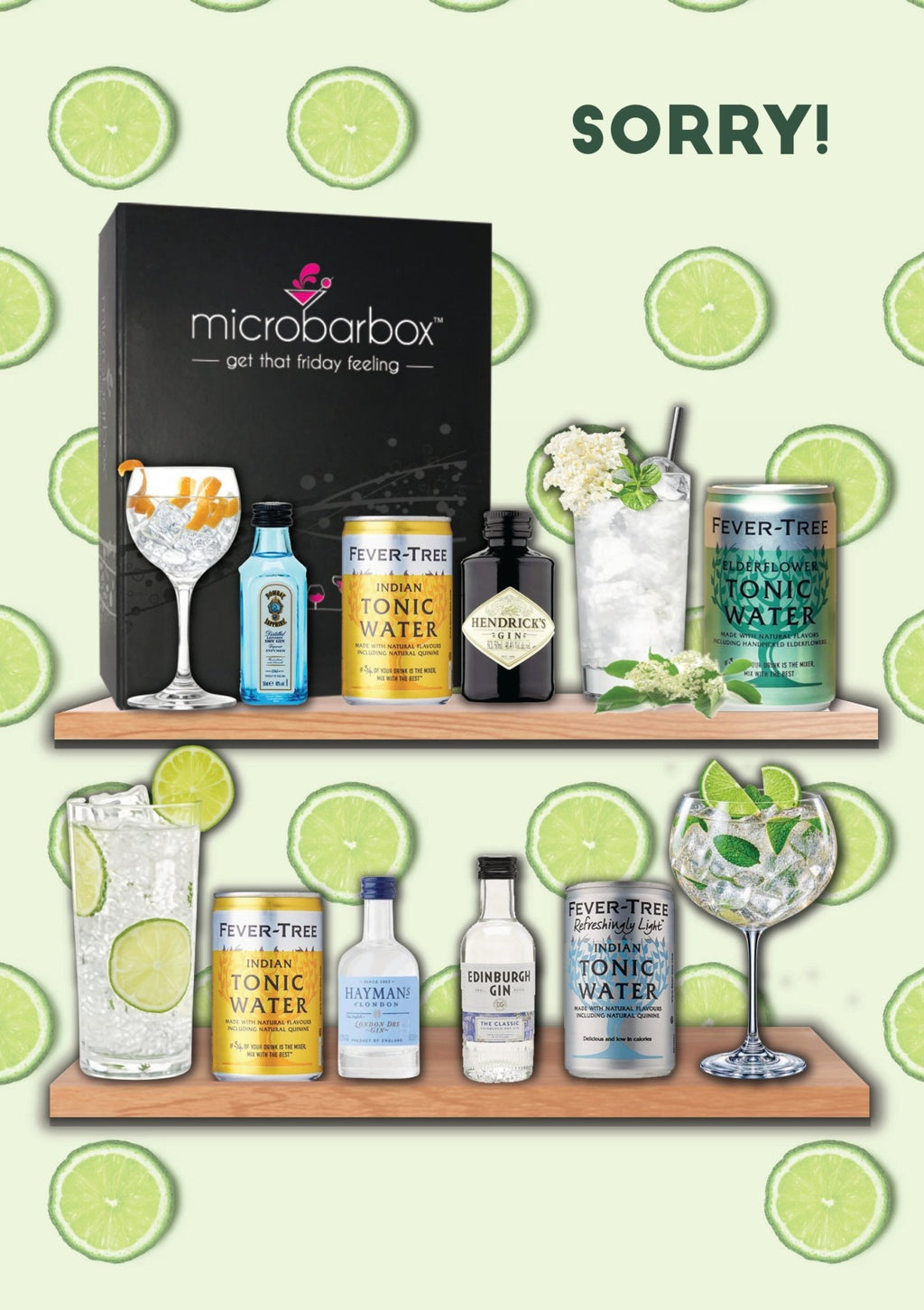 Sorry Gin and Tonic Gift Set Cocktail Gift Set